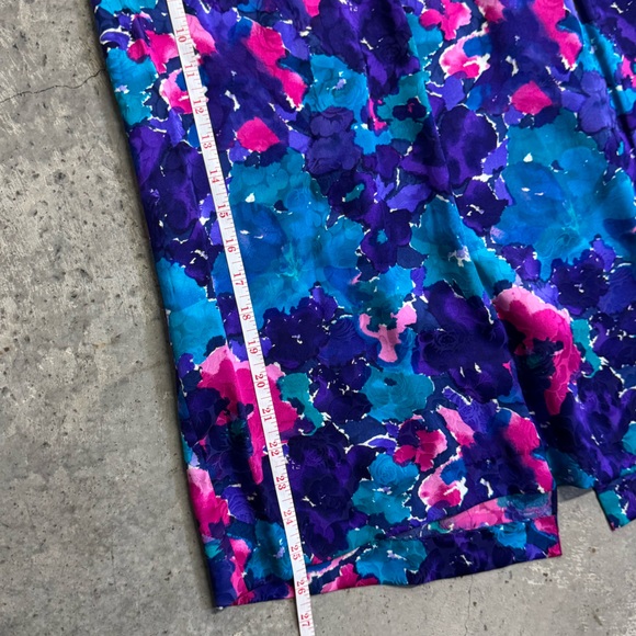 Vintage Spenser Jeremy Blue Silk Floral Two-Piece Blazer Skirt Set Size 12 - Picture 8 of 12